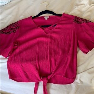 Pink shirt with black detail